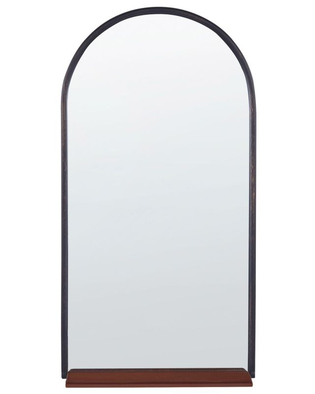 Lustro ścienne z półką Domme 40 cm 67 cm Metal Srebrny 1 szt.