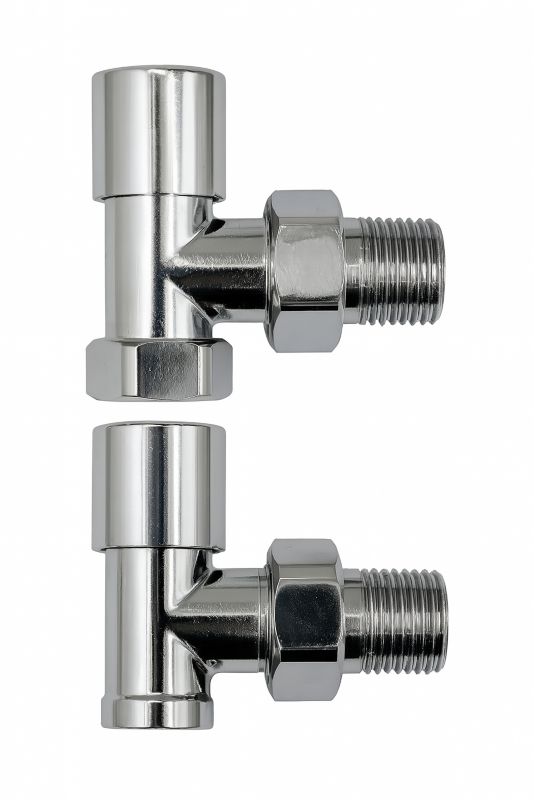 Zestaw zaworów ręcznych kątowych 1/2" chrom