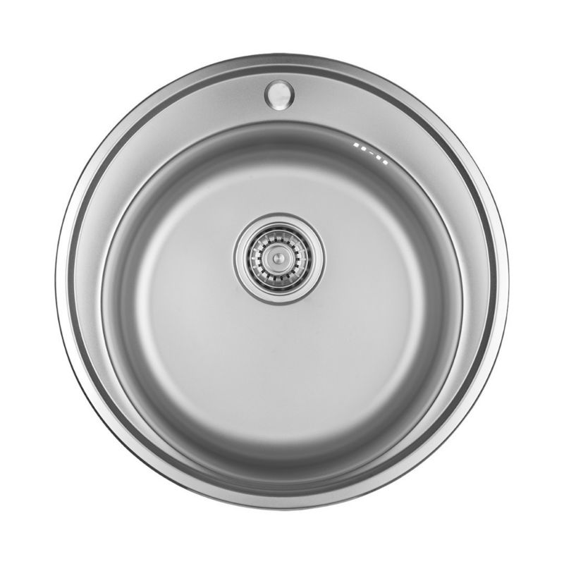 Zlewozmywak Jednokomorowy, Kuchinox, Srebrny, Orion, Stal, C-51cm, z syfonem, 1szt