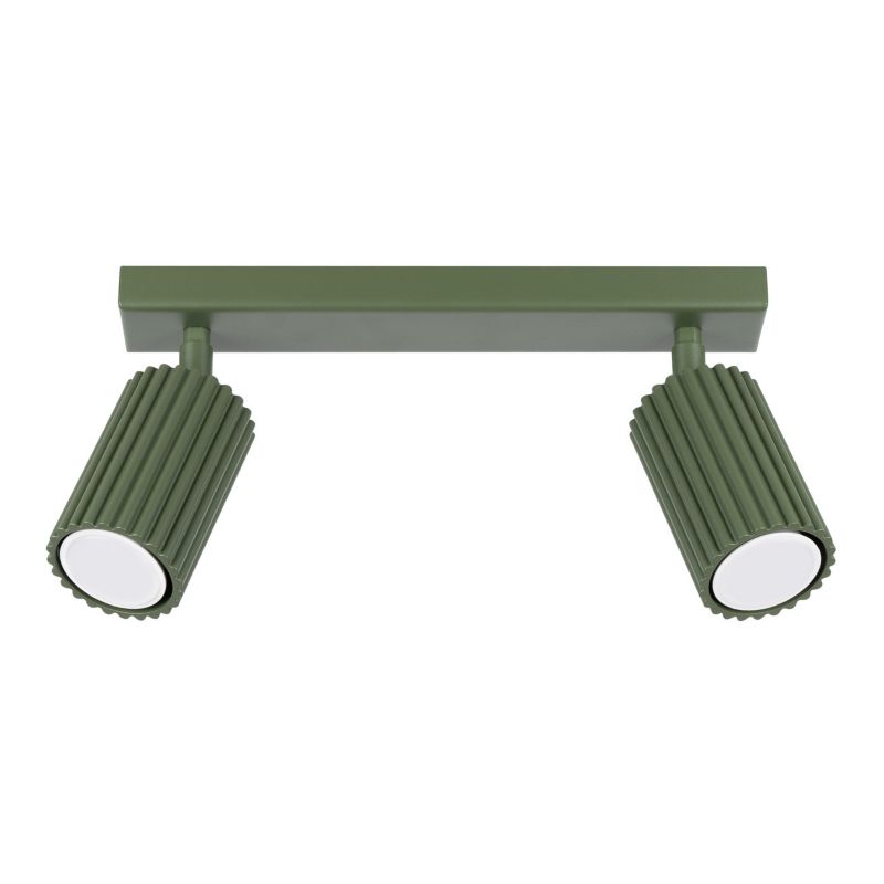 Oprawa sufitowa Sollux Lighting Karbon zielony oliwkowy 2 x GU10 x IP20 wym: 16,5 x 30 x 6,5 cm - 1 szt.