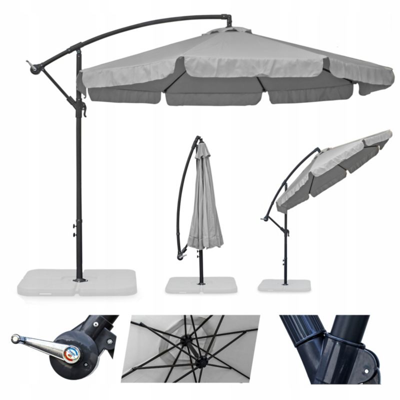 Parasol ogrodowy Sapphire Capri z regulacją 350 cm składany, 1 szt.