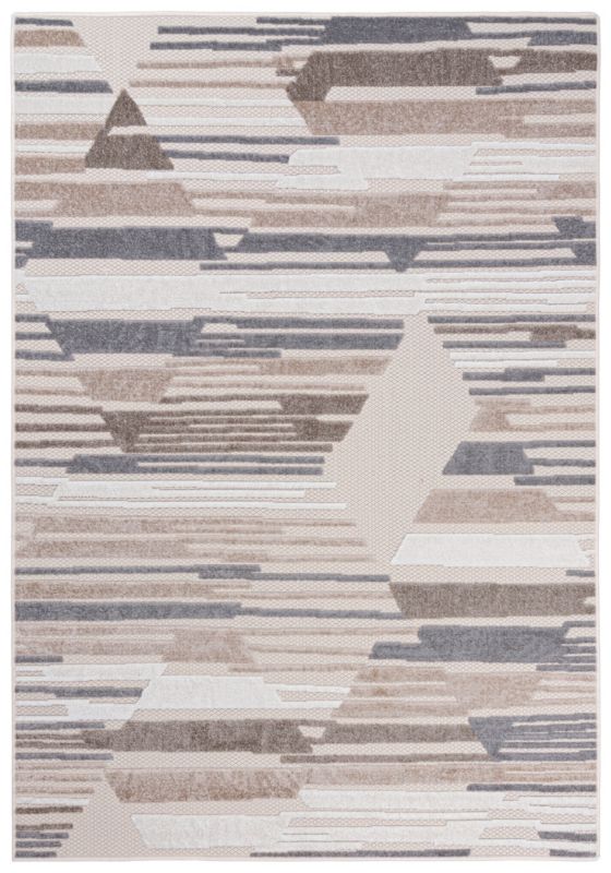 Dywan Zewnętrzny / Wewnętrzny Płaskotkany Aventura ED04C prostokąt Mazovia 160x 230 cm beżowy, kremowy motyw geometryczny 1 szt.