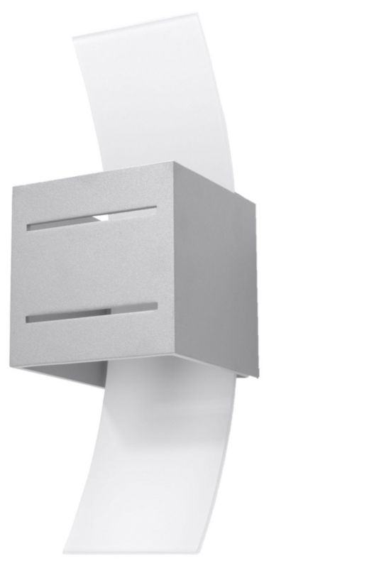 Kinkiet ścienny Sollux Lighting Loreto szaro-biały 1 x G9 x 40W IP20 wym: 30 x 12 x 12 cm - 1 szt.