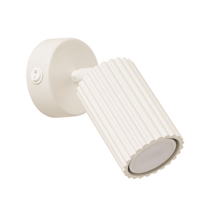 Kinkiet ścienny Sollux Lighting Karbon beżowy z włącznikiem do sypialni 1 x GU10 x IP20 wym: 16 x 8 x 8 cm - 1 szt.