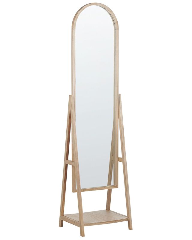 Lustro stojące z półką Chambery 170 cm Drewno Jasnobrązowy 1 szt.