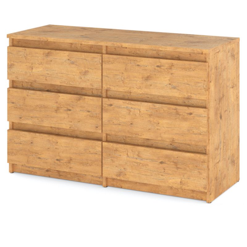 Komoda Hurtownia-Mebli Szuflady 6 Hugo Średnia 100cm Dąb Lancelot Dąb Lancelot 100x33.5x71.5 cm 1szt.