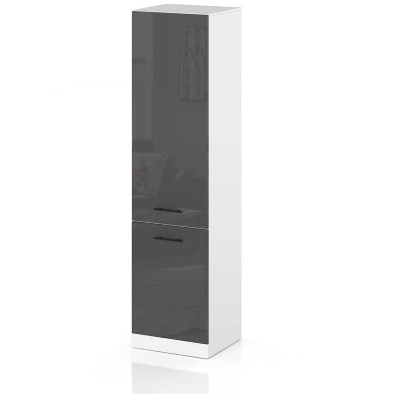 Szafka Kuchenna Hurtownia-Mebli Stojąca Słupek S60 sPremium 60cm Biały Mat Szary Połysk 60x58x211 cm 1szt.