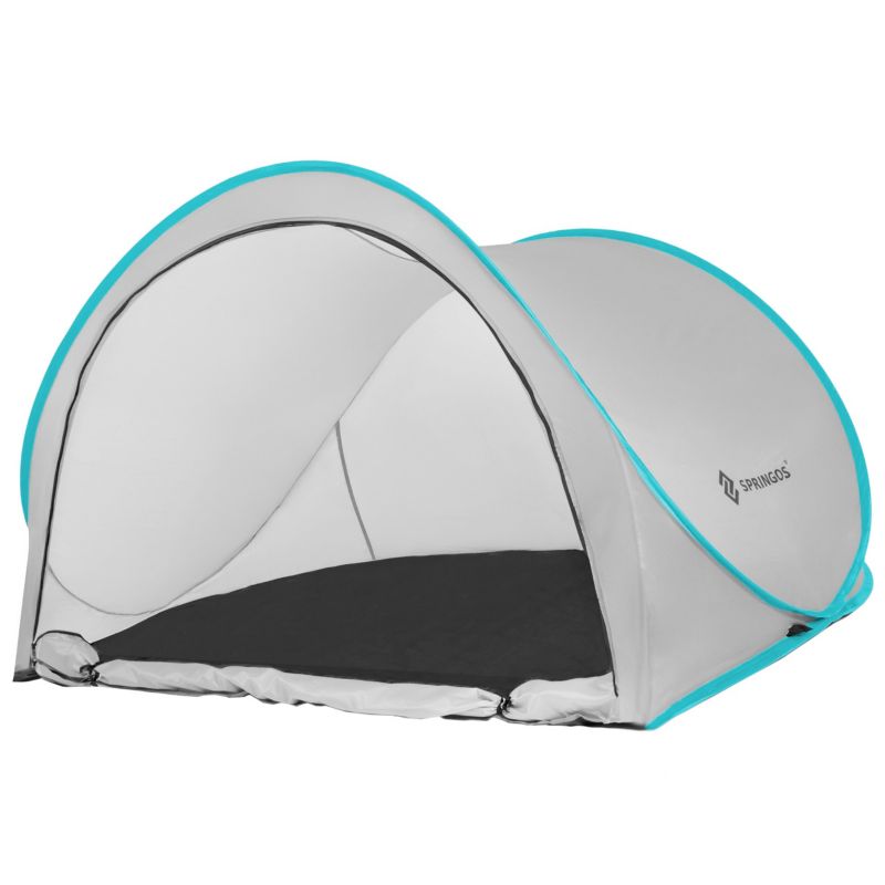 Namiot plażowy Springos 200x120x110 cm samorozkładający pop-up niebiesko-szary 1 szt.