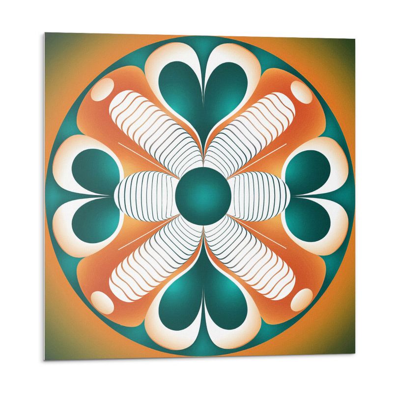 Kafelki samoprzylepne Wallfluent 50x50 cm Symetryczny wzór kwiatowy 4 szt.