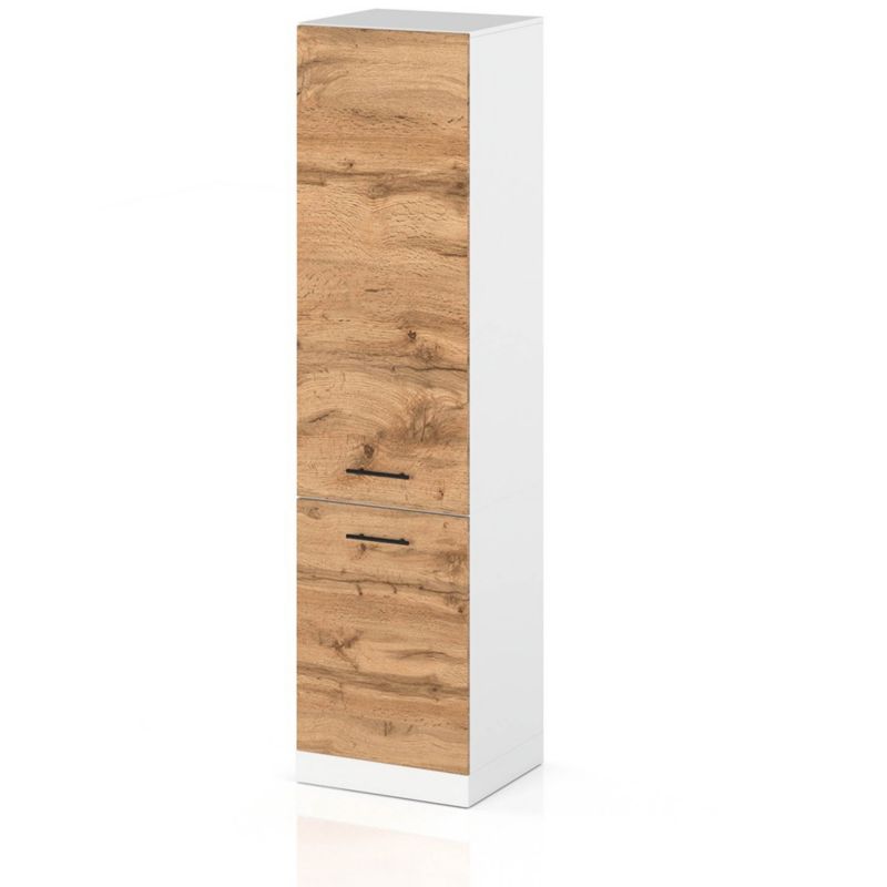 Szafka Kuchenna Hurtownia-Mebli Stojąca Słupek S60 sPremium 60cm Biały Mat Dąb Wotan 60x58x211 cm 1szt.