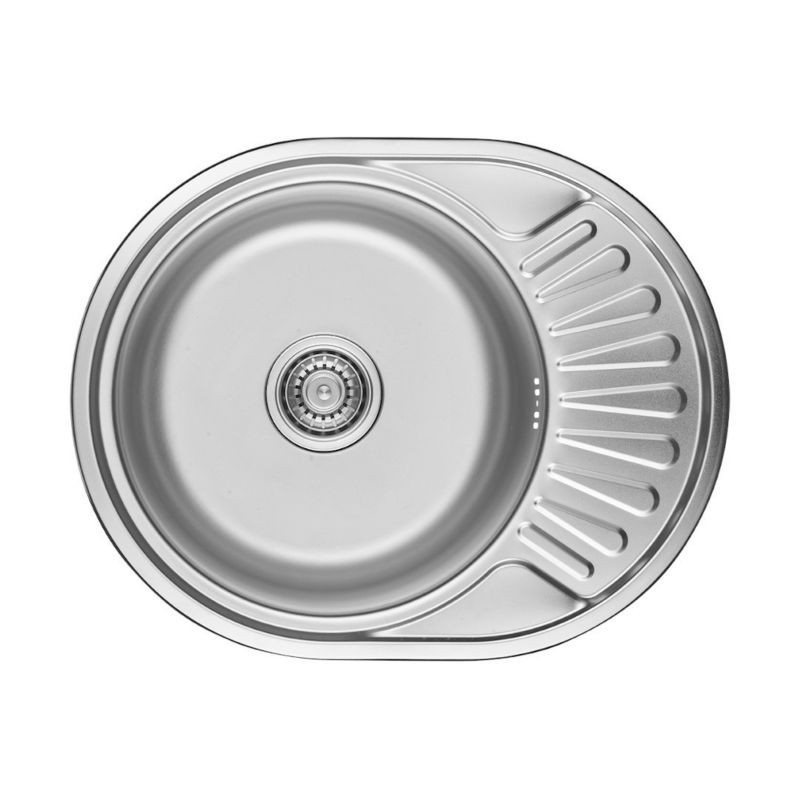 Zlewozmywak Jednokomorowy, Kuchinox, Inox, Normal, Stal, 45x57cm, z ociekaczem, z syfonem, 1szt