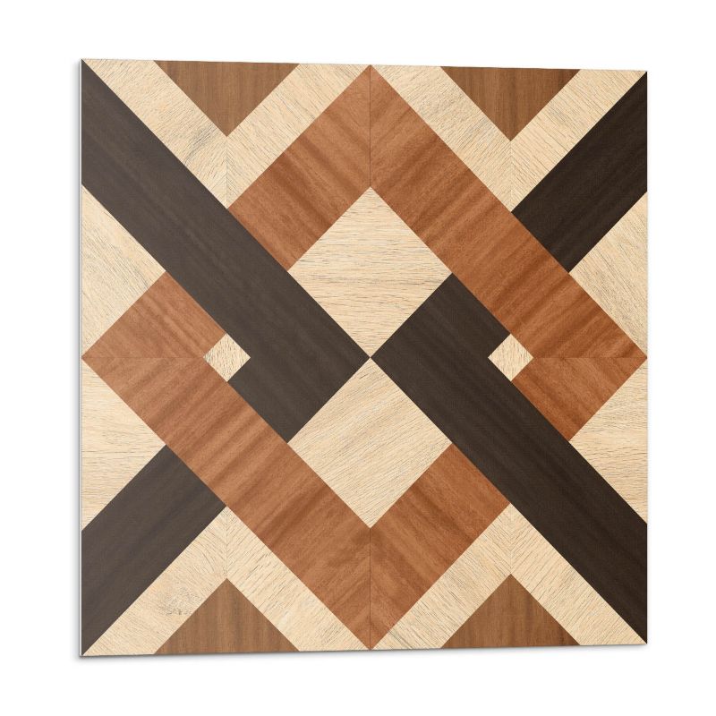 Kafelki samoprzylepne Wallfluent 30x30 cm Drewniane kształty w geometrii 9 szt.