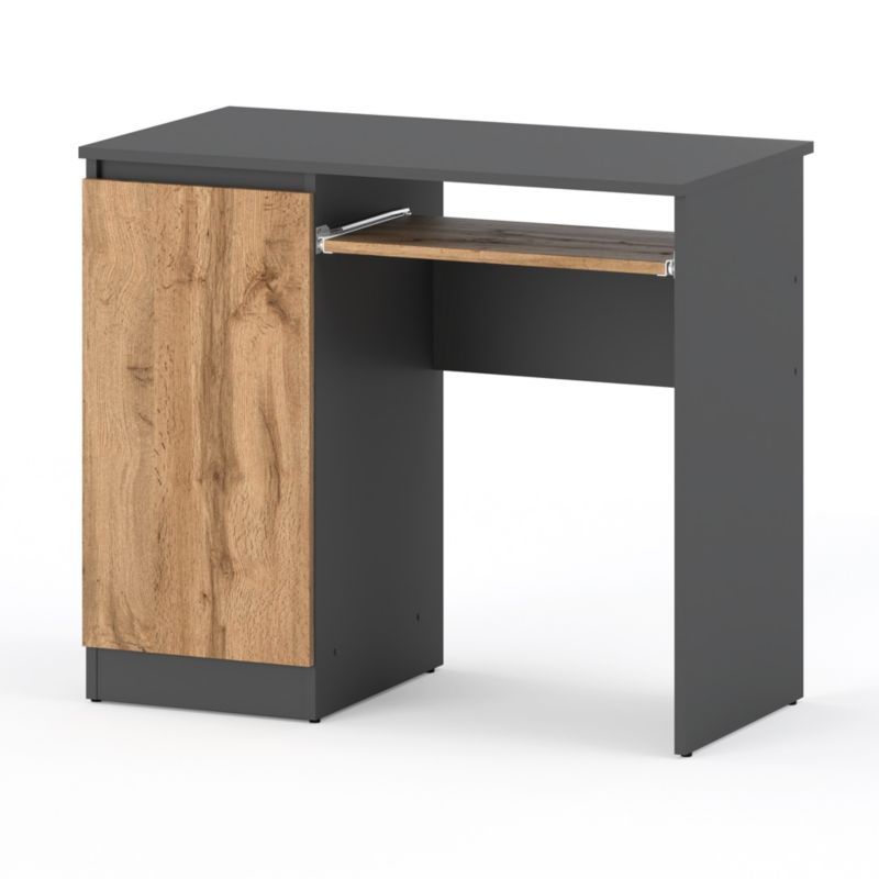 Biurko Hurtownia-Mebli 1 Drzwi Hugo 1D 90cm Szary Mat Dąb Wotan 90x50x77 cm 1szt.