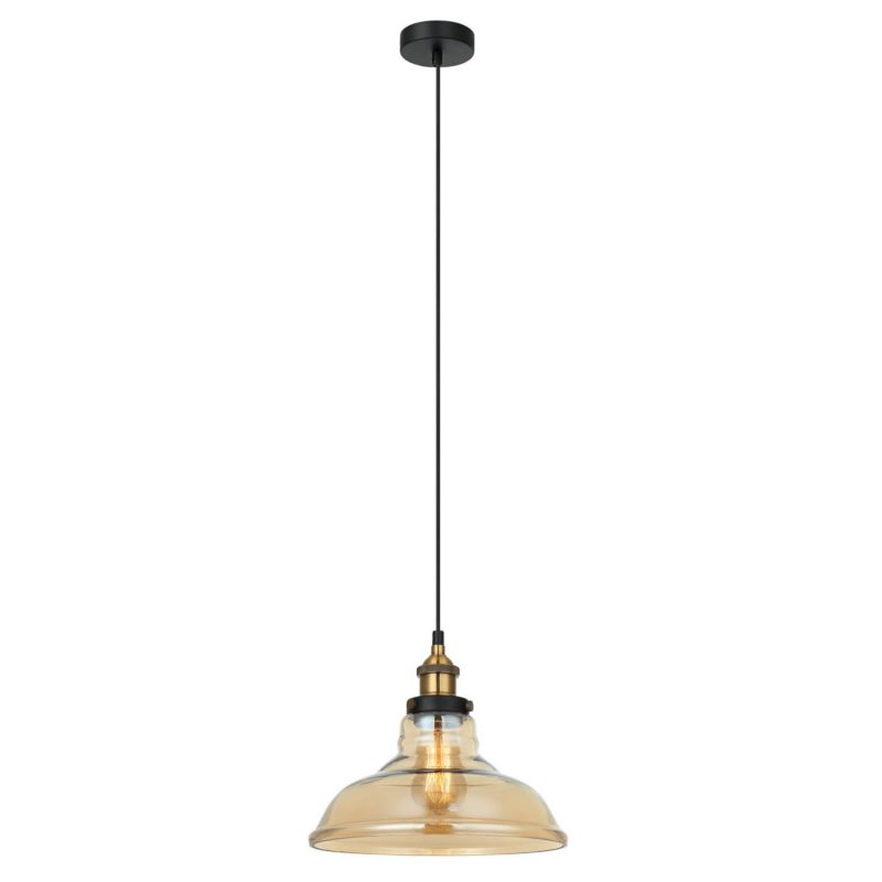 Lampa wisząca Italux Hubert 2049 czarno-złota industrialna 1xE27 x 40W 1 szt.