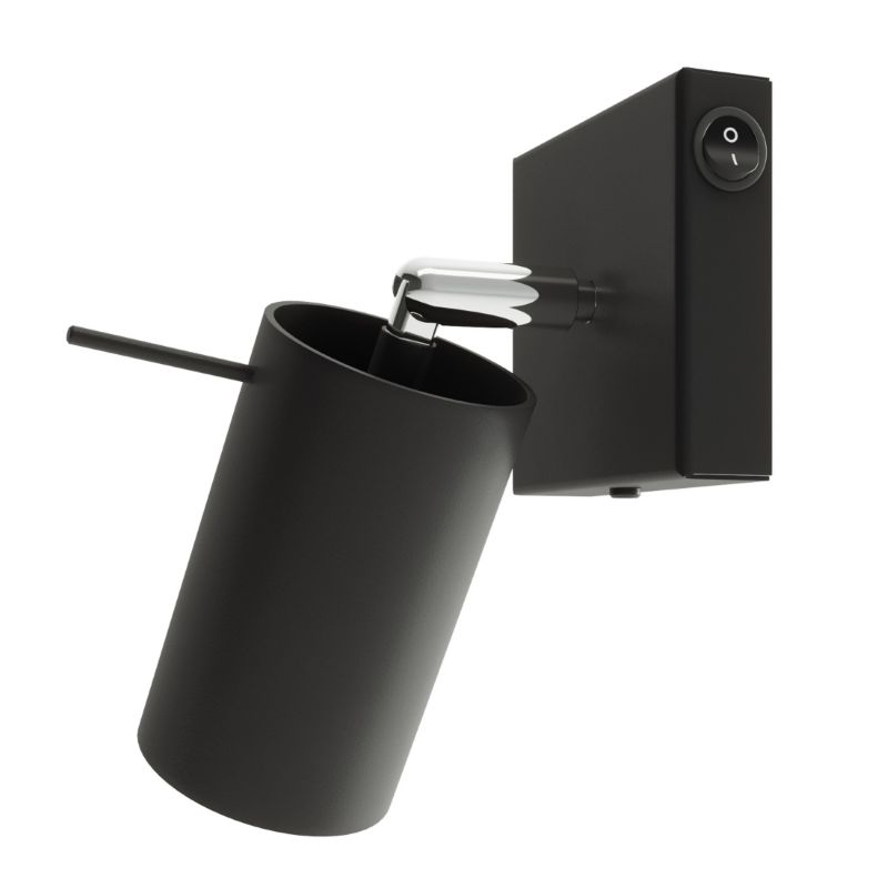 Kinkiet ścienny Sollux Lighting Ring czarny do czytania z włącznikiem 1 x GU10 x IP20 wym: 18,7 x 8 x 16 cm - 1 szt.