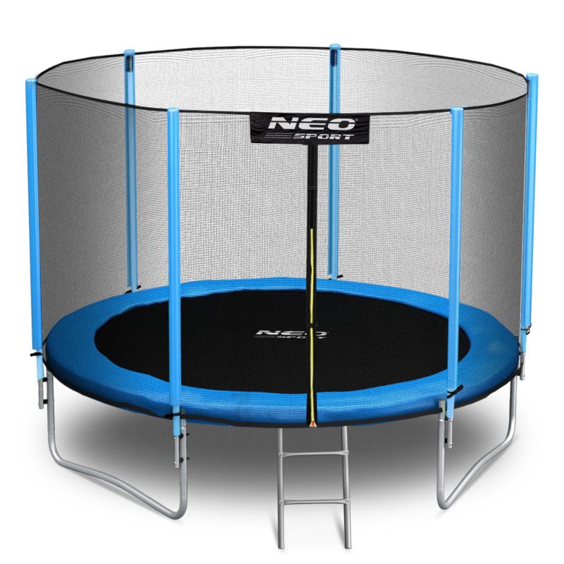 Trampolina ogrodowa Neo-Sport 312cm 10ft + drabinka + siatka zewnetrzna niebieska 1szt.