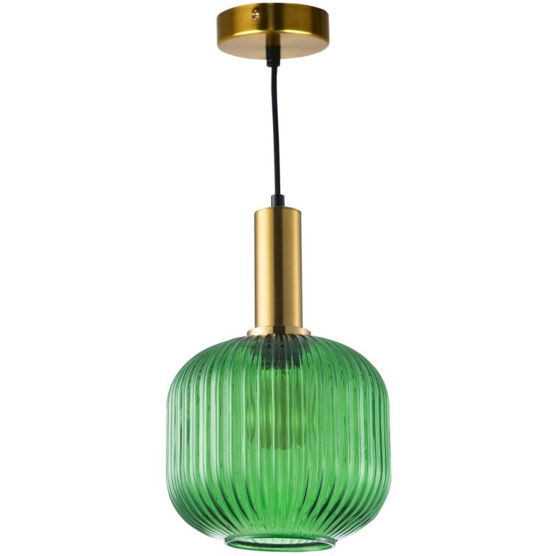 Lampa wisząca Polux Cumbria 7414 zielono-złota 20.5 cm szerokości 1xE27 x 20W 1 szt.