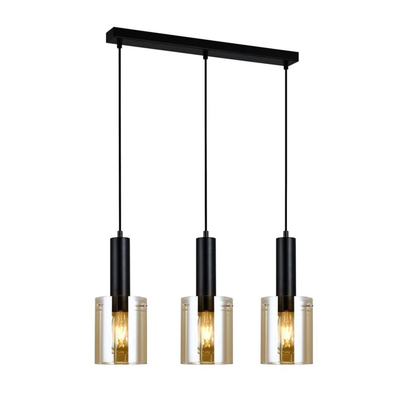 Lampa sufitowa wisząca Italux Sardo 1317 czarno-złota nowoczesna 3xE27 x 1 szt.