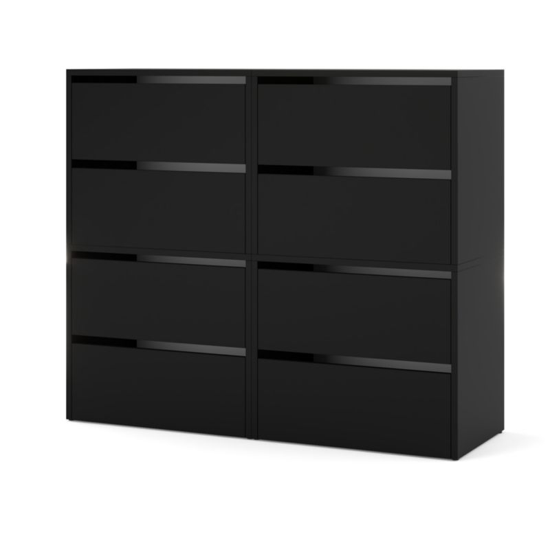Szafka Na Buty Hurtownia-Mebli 8 Drzwi Zestaw szafki na buty Hugo 4 moduły 120cm Czarny Mat Czarny Mat 120x36x100 cm 1szt.