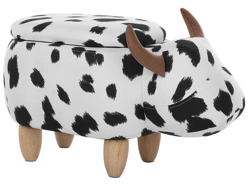Stołek ze schowkiem czarno-biała Cow 1 szt.