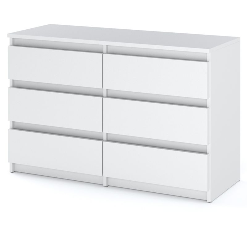 Komoda Hurtownia-Mebli Szuflady 6 Hugo Średnia 100cm Biały Mat Biały Mat 100x33.5x71.5 cm 1szt.