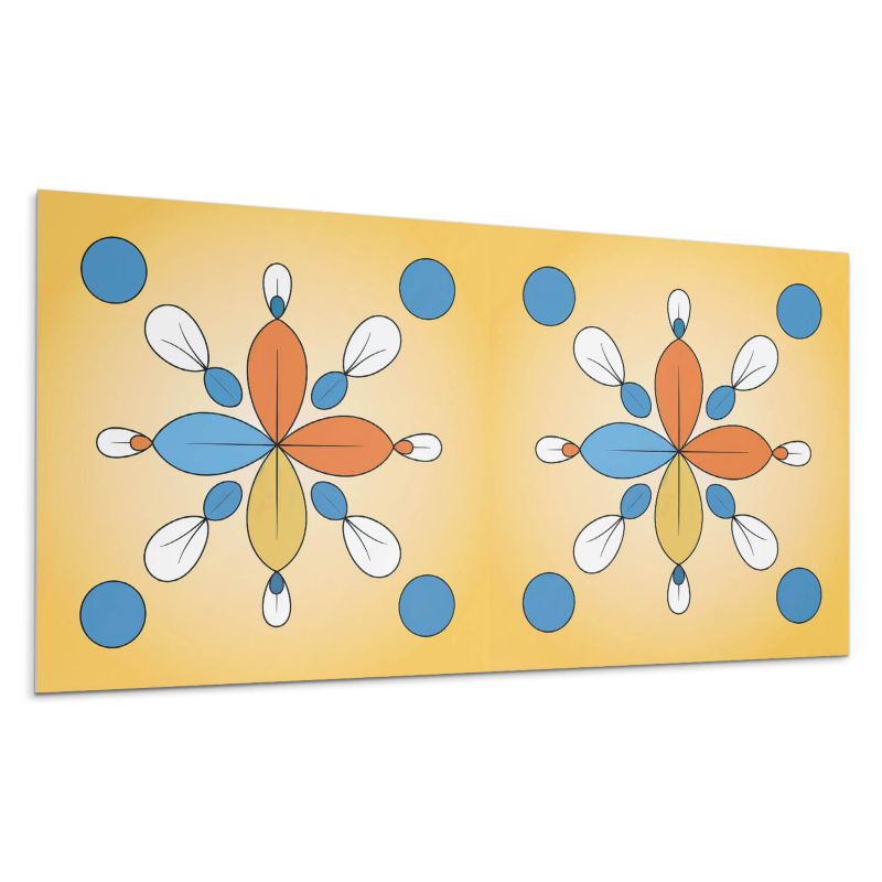 Kafelki samoprzylepne Wallfluent 60x30 cm Wzór kwiatów w geometrycznym stylu 6 szt.