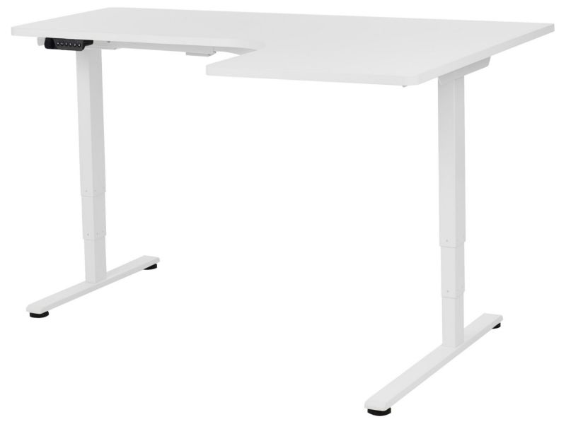Biurko regulowane Elektryczny Prawostronny Biały Destines 160 x 109 cm 1 szt.
