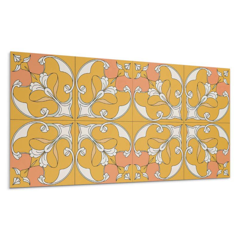 Kafelki samoprzylepne Wallfluent 60x30 cm Symetryczny motyw kwiatów 6 szt.
