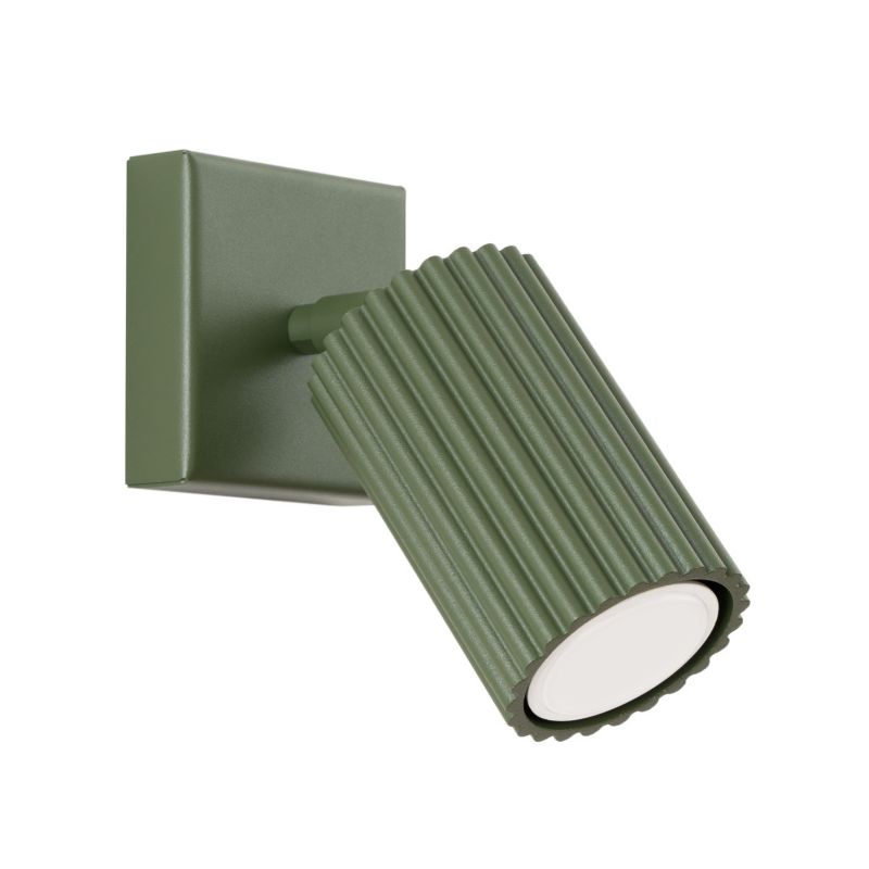 Kinkiet ścienny Sollux Lighting Karbon zielony oliwkowy do sypialni 1 x GU10 x 10W IP20 wym: 8 x 16 x 8 cm - 1 szt.
