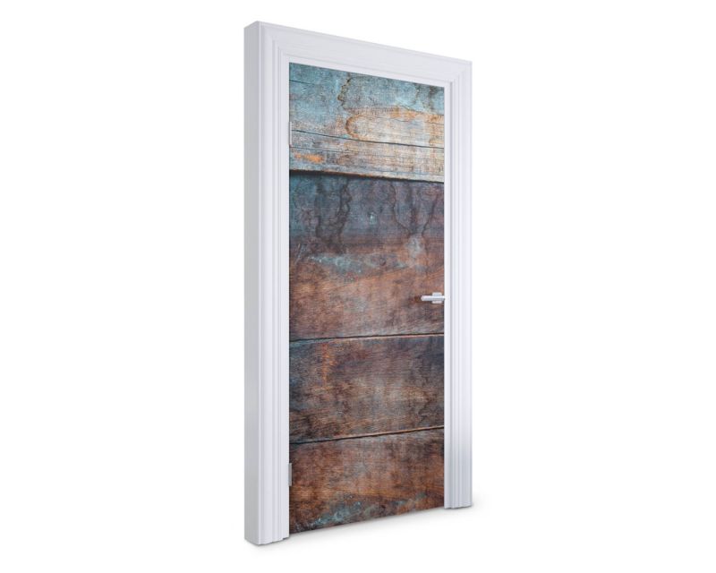 Samoprzylepna naklejka na drzwi Wallfluent 95x205 cm Zniszczone drewno 1 szt.