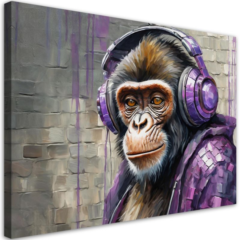Obraz do salonu sypialni Feeby Fioletowa Małpa Dj 120x80 cm 1szt