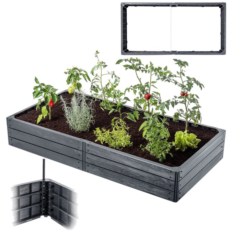 KADAX Warzywniak Podwyższona Grządka Skrzynia Ogrodowa Rabata Antracyt 150x75cm 1szt.