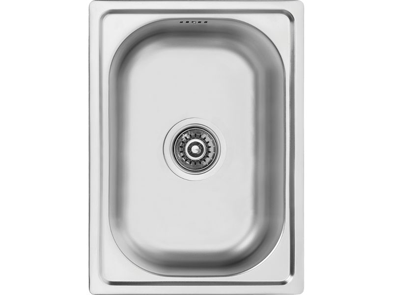 Zlewozmywak Jednokomorowy, Kuchinox, Inox, Mini, Stal, 35x48cm, z syfonem, 1szt