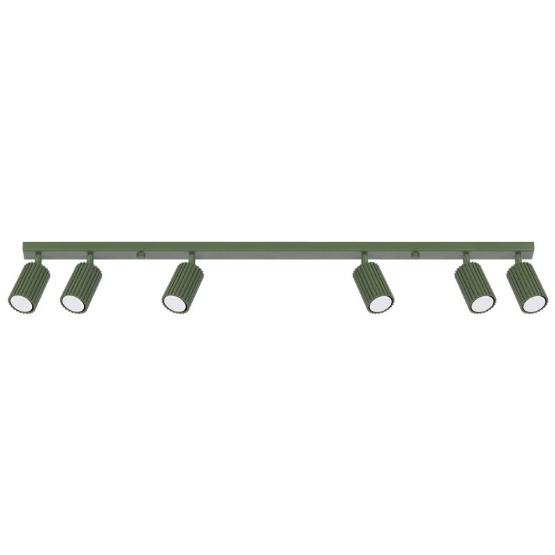 Spot sufitowy Sollux Lighting Karbon zielony oliwkowy 6 x GU10 x IP20 wym: 16,5 x 117 x 6,5 cm - 1 szt.