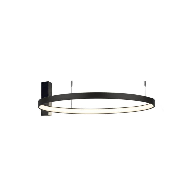 Lampa sufitowa wisząca Shilo Agari 3423 czarna ring wbudowany LED 54W 1 szt.