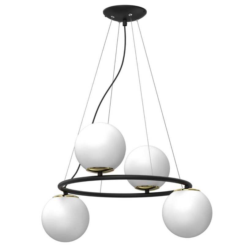 Lampa wisząca Luminex Bolti 6771 czarny mat-złoty połysk-biała ring 4xE27 x 15W 1 szt.