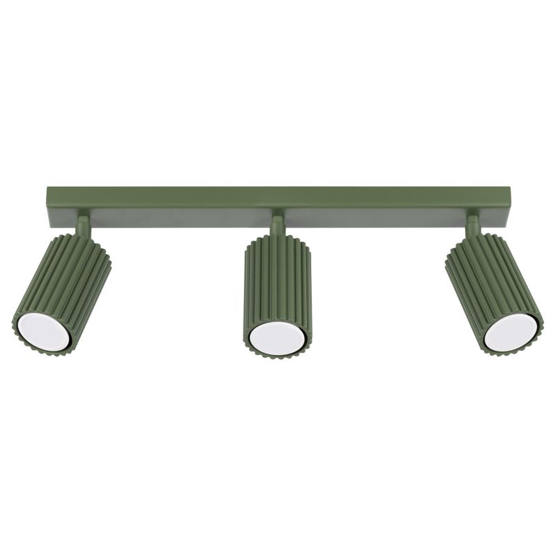 Oprawa sufitowa spot Sollux Lighting Karbon zielony oliwkowy 3 x GU10 x 10W IP20 wym: 16,5 x 45 x 6,5 cm - 1 szt.