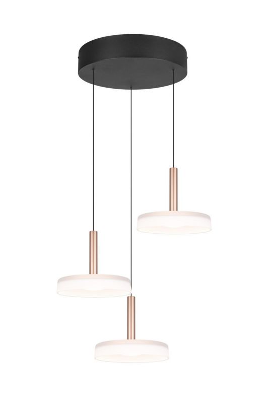Lampa wisząca Trio Celeste 7398 odcienie brązo-czarna nowoczesna wbudowany LED 7W 1 szt.