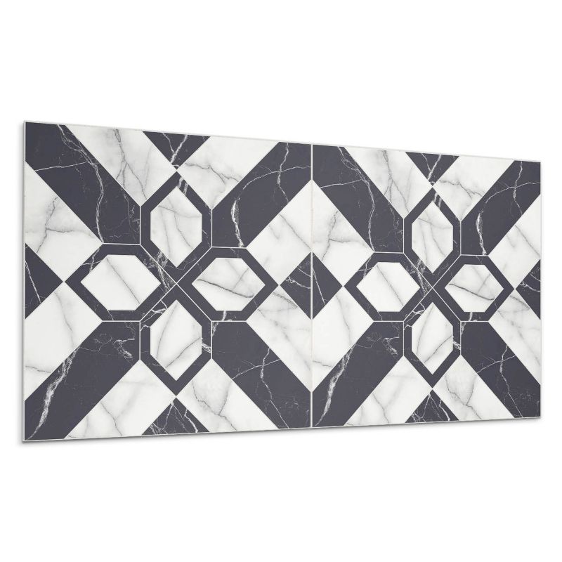 Kafelki samoprzylepne Wallfluent 60x30 cm Marmurowe figury w geometrycznym stylu 6 szt.