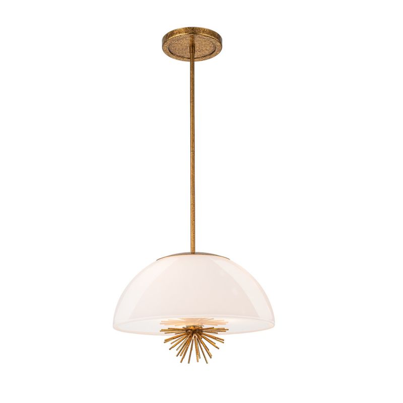 Lampa sufitowa wisząca Elstead Staring 7302 przecierane złoto-opalowy ring 3xE14 x 1 szt.