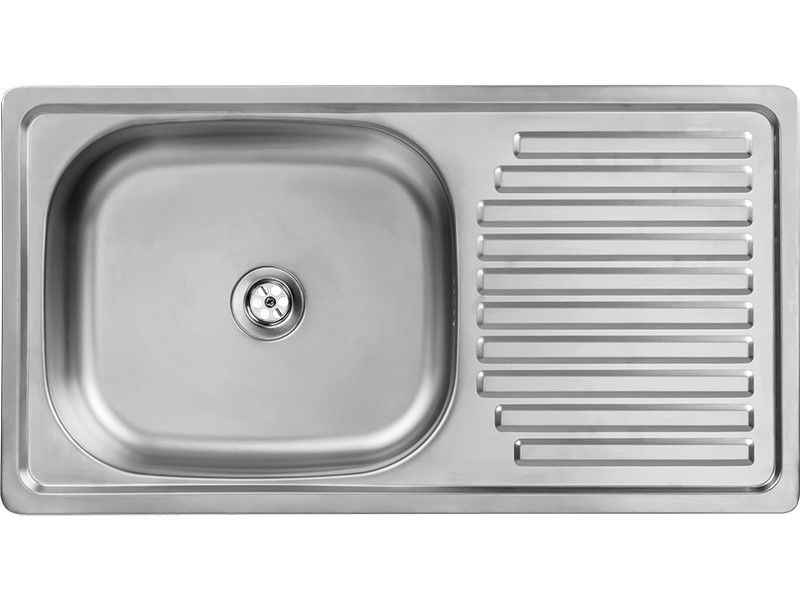 Zlewozmywak Jednokomorowy, Kuchinox, Trafis, Inox, Stal, 40x75cm, z ociekaczem, z syfonem, 1szt