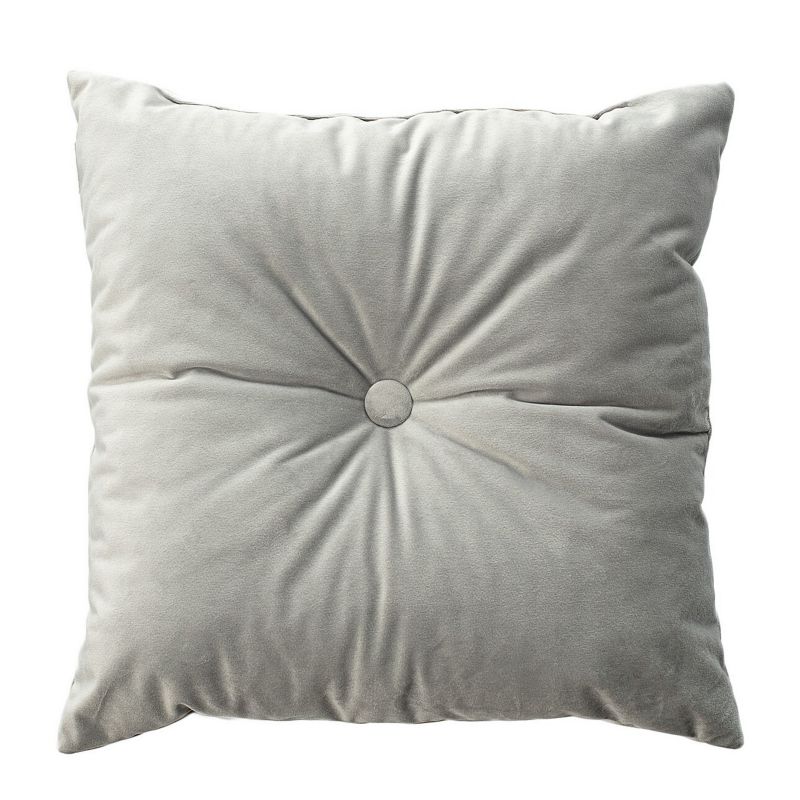 Poduszka kwadratowa Velvet z guzikiem Dekoria 37 x 37cm gołębi szary 1 szt.