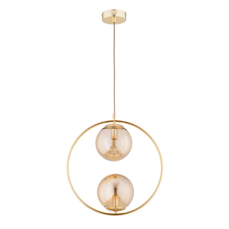 Lampa wisząca Alfa Adino 4351 złoto-bursztynowy ring 2xE14 x 10W 1 szt.
