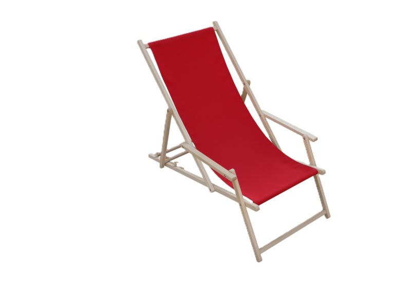 Leżak ESUNBED POLSKA Ogrodowy Plażowy Drewniany Składany czerwony zestaw 2 szt.