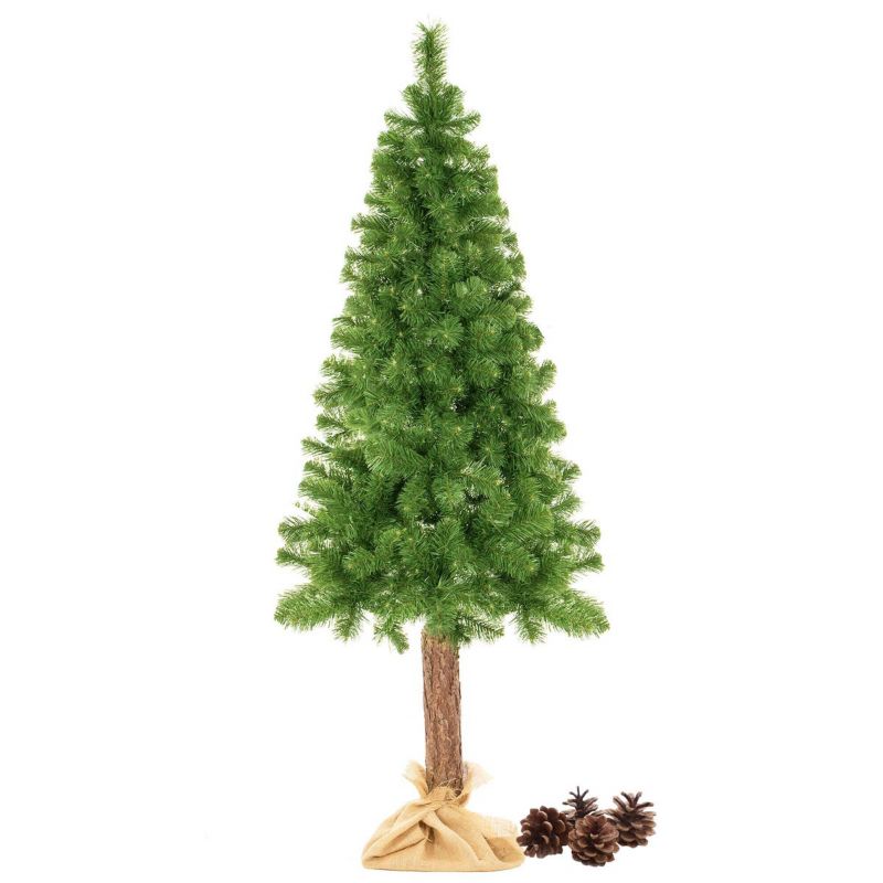 Sztuczna choinka na pniu Springos 160 cm sosna naturalna drzewko świąteczne 1 szt.