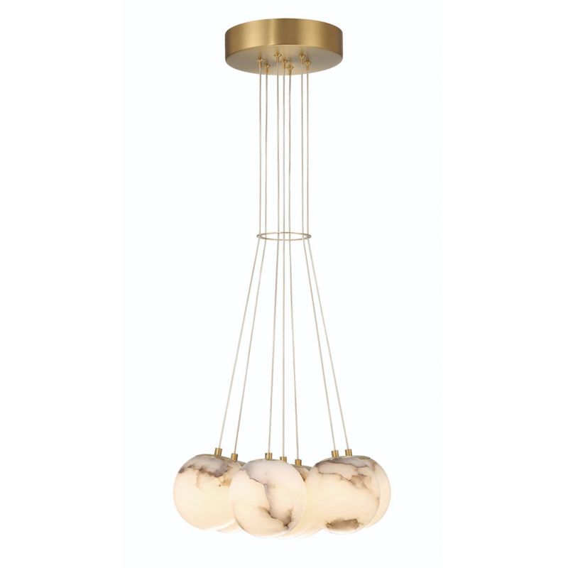 Lampa wisząca Quintiesse Kepler 8846 szczotkowany złoto-biała nowoczesna wbudowany LED 7W 1 szt.