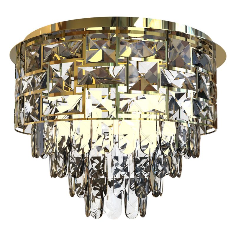 Lampa sufitowa wisząca Milagro Luxuria 8843 mosiężno-złota kryształowa 9xE14 x 40W 1 szt.