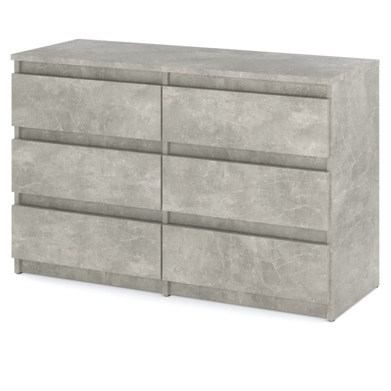 Komoda Hurtownia-Mebli Szuflady 6 Hugo Średnia 100cm Beton Beton 100x33.5x71.5 cm 1szt.