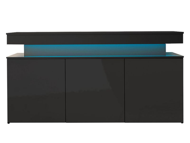 Komoda MIRJAN 24 Glossa 3D 160 z oświetleniem LED czarny połysk 1 szt.