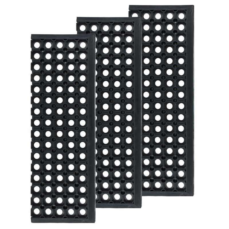 Nakładka gumowa na schody 25x75 cm Domino e-floor czarny 3 szt